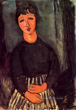 アメデオ・モディリアーニ Painting - 若い女の子 1916年 アメデオ・モディリアーニ